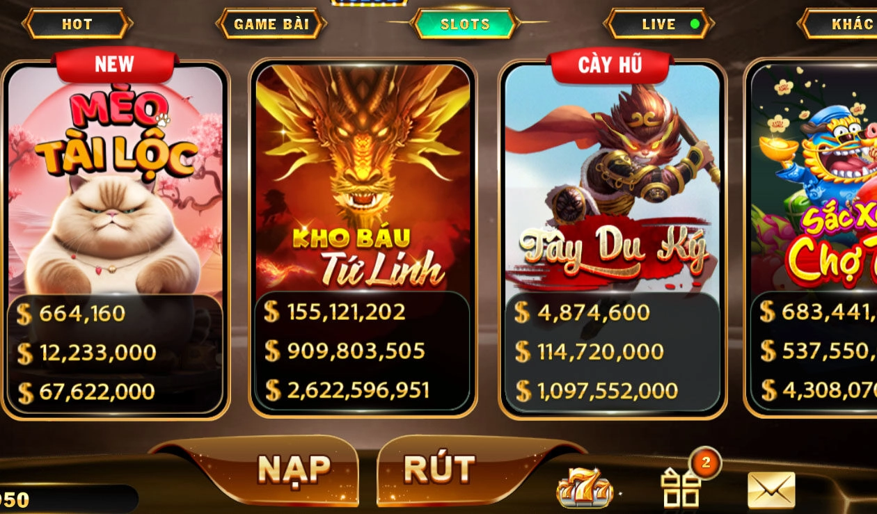 Đa dạng các game slot